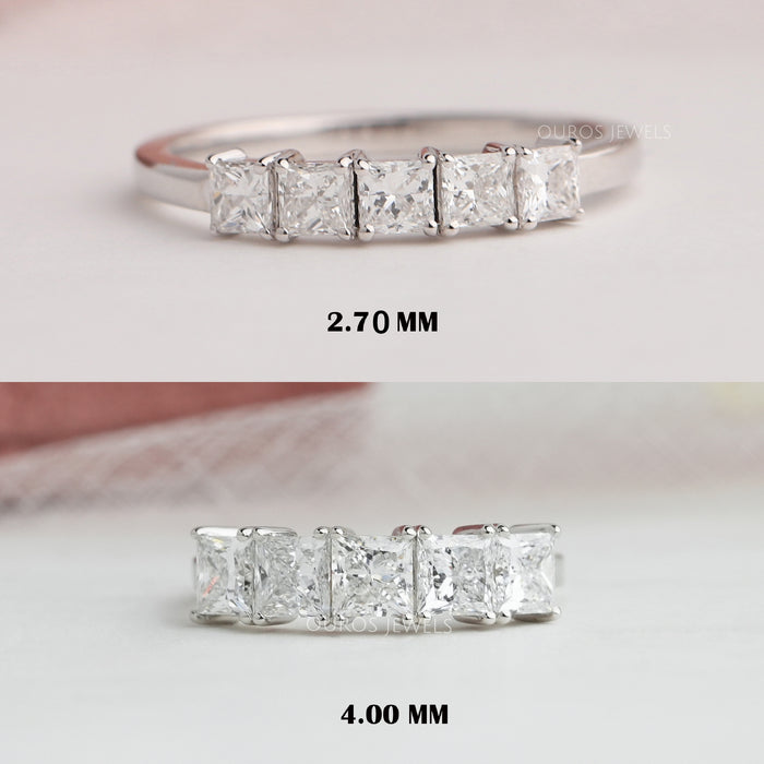 5 Stone Princess Cut Diamond Anniversary Ring