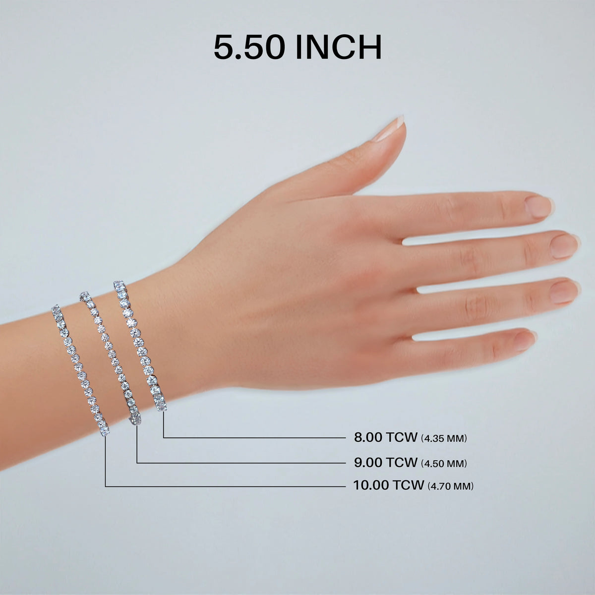 Round Shape Lab Grown Diamond Bracelet with 8.00 | 9.00 | 10.00 TCW Bracelet