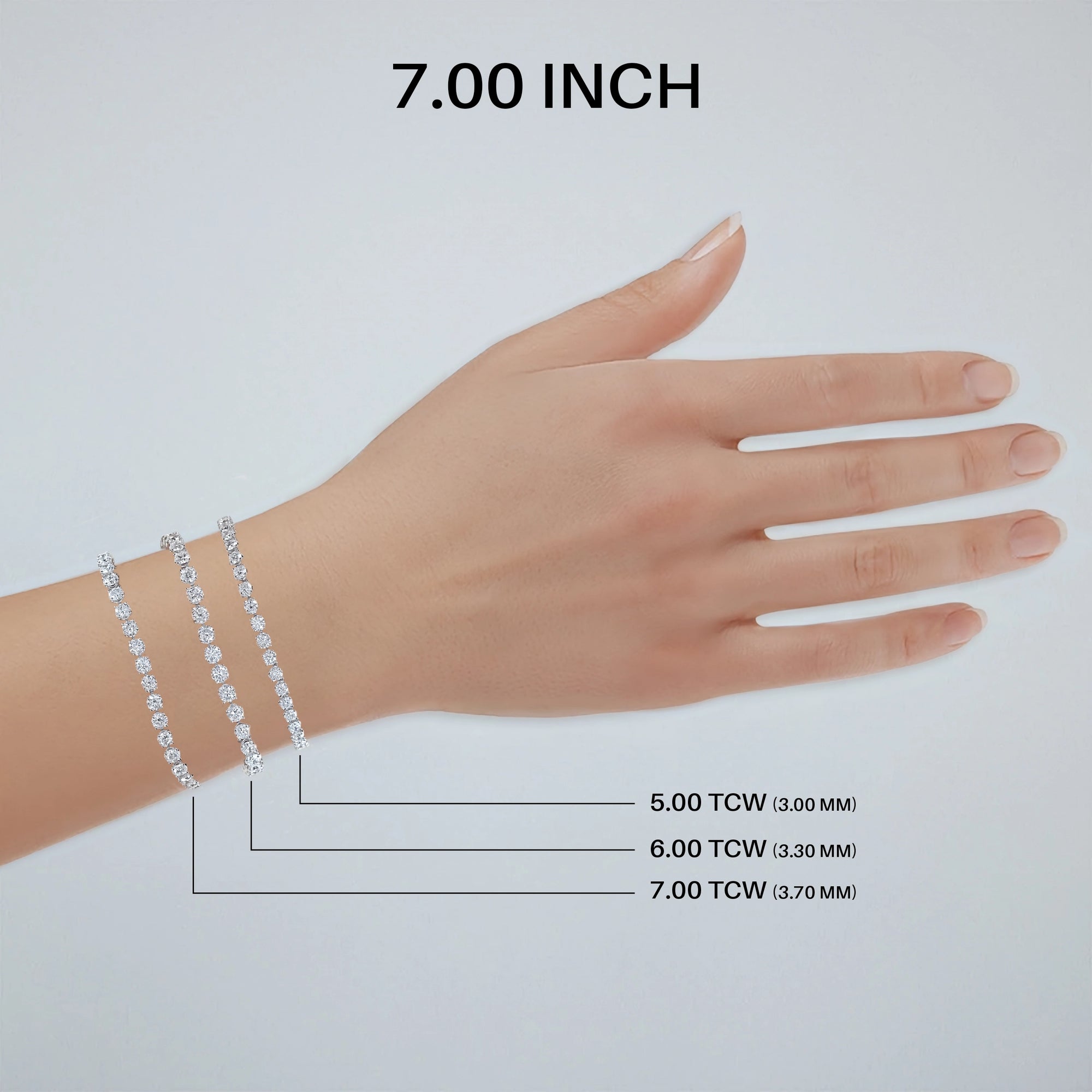 Round Diamond Tennis Bracelet in 5.00 | 6.00 | 7.00 TCW