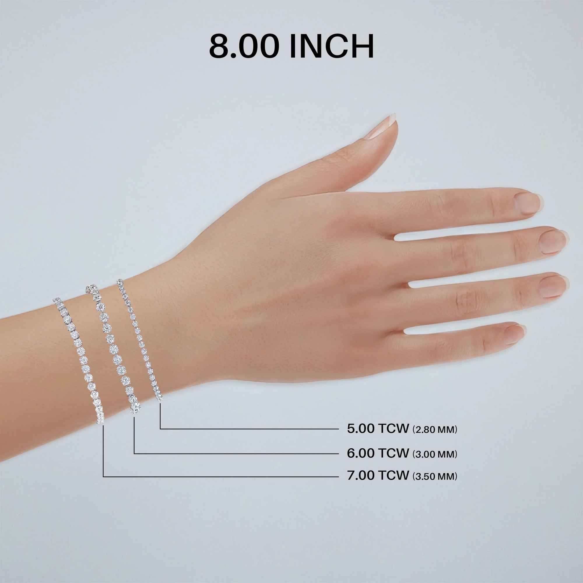 Round Diamond Tennis Bracelet in 5.00 | 6.00 | 7.00 TCW
