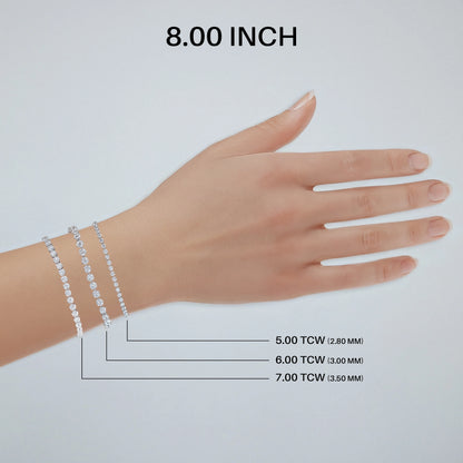 Round Diamond Tennis Bracelet in 5.00 | 6.00 | 7.00 TCW