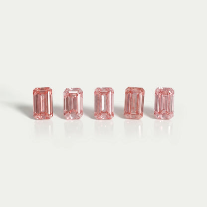 Pink Emerald Cut Lab Grown Diamond Loose