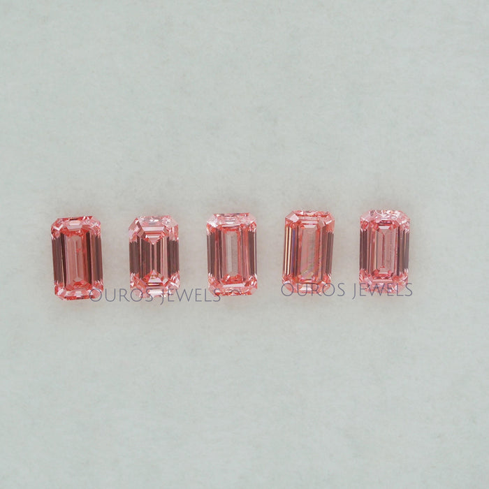 0.24 CT Each Pink Emerald Cut Diamond