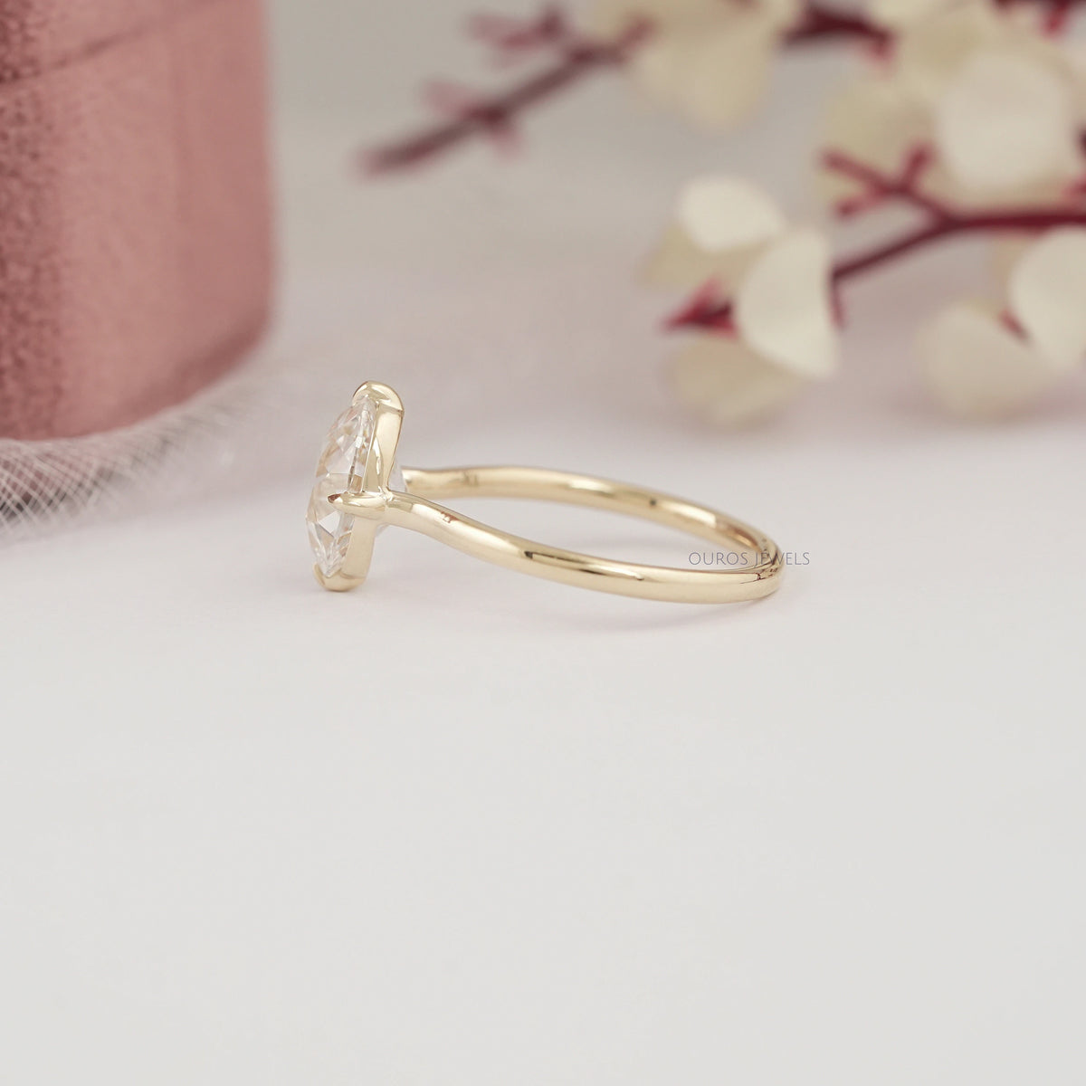 Solitaire Old Mine Oval Diamond Ring Rings