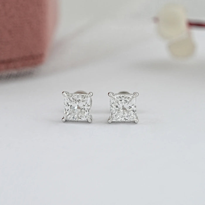 Princess Cut Lab Grown Diamond Stud