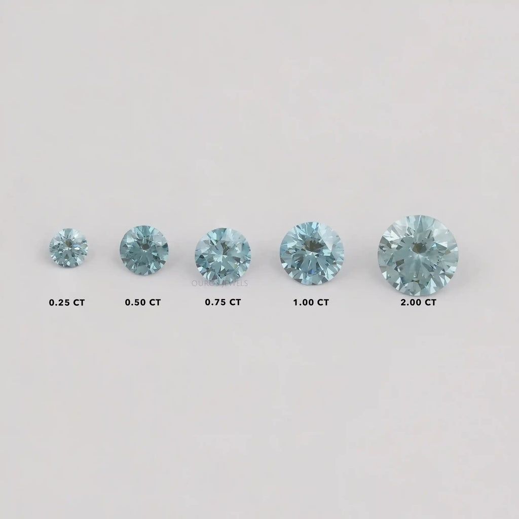 round cut blue lab diamonds 