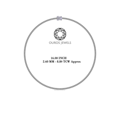 Stunning Round Cut Lab Diamond Tennis Necklace 2.60 MM Necklaces