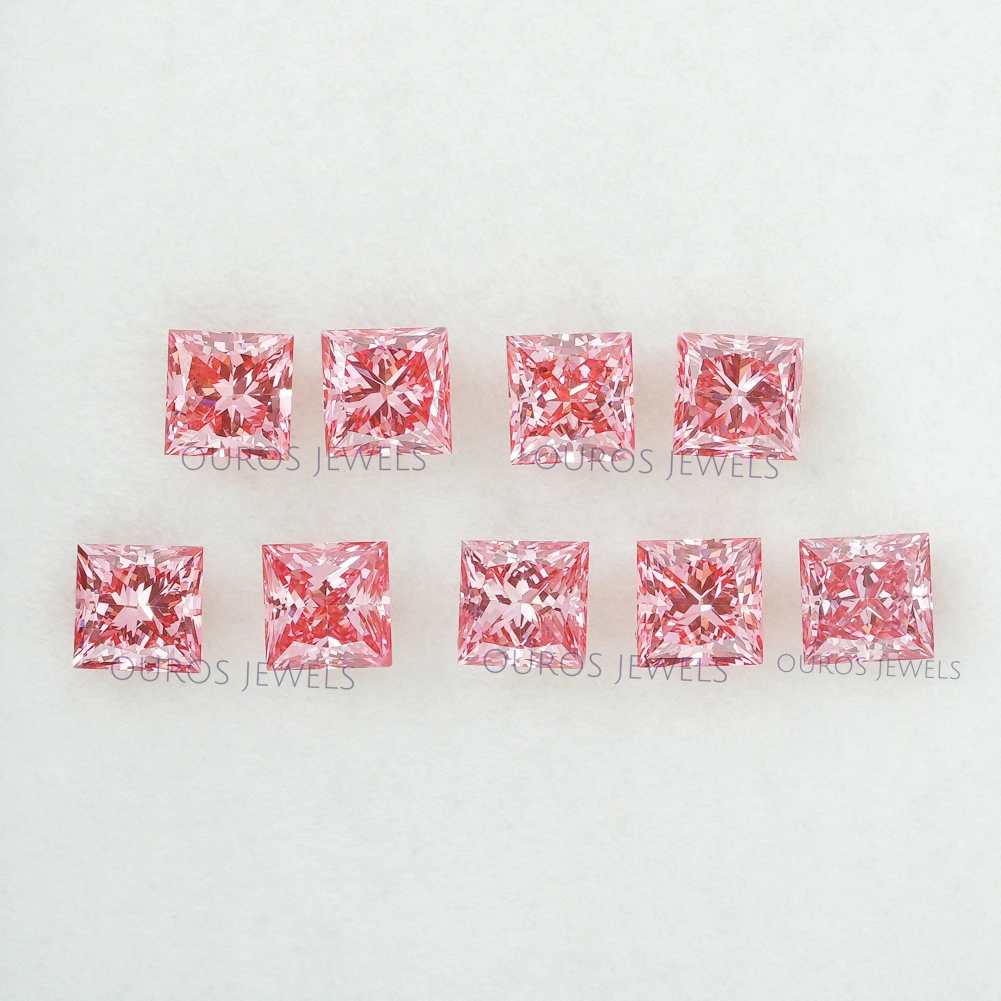 0.32 Carat Each Pink Princess Lab Grown Diamond