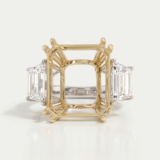 Semi Mount Three Stone Ring Settings Rings