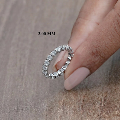 Round Lab Grown Diamond Eternity Wedding Band Ring