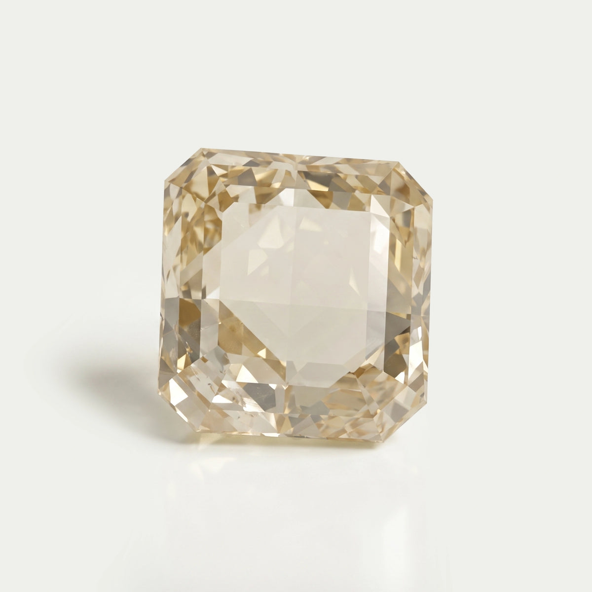 3.45 Carat Rose Cut Yellow Square Radiant Cut Diamond Loose