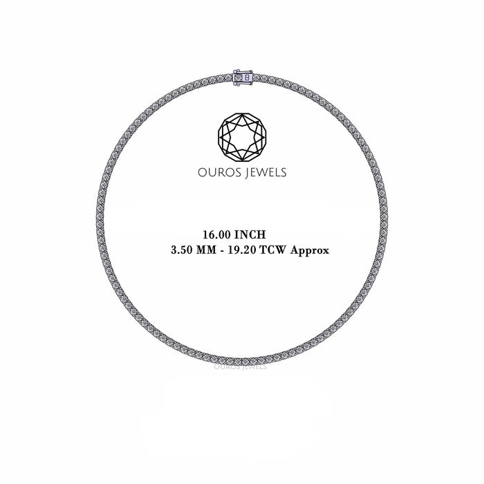 Stunning Round Cut Lab Diamond Tennis Necklace