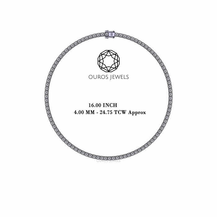Stunning Round Cut Lab Diamond Tennis Necklace