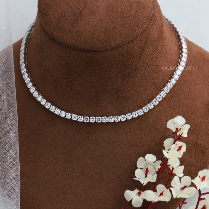 4.50 MM Round Cut Lab Diamond Necklace