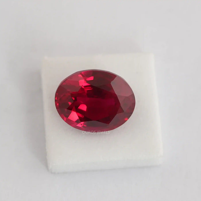 Zambian Oval Red Lab Gemstone