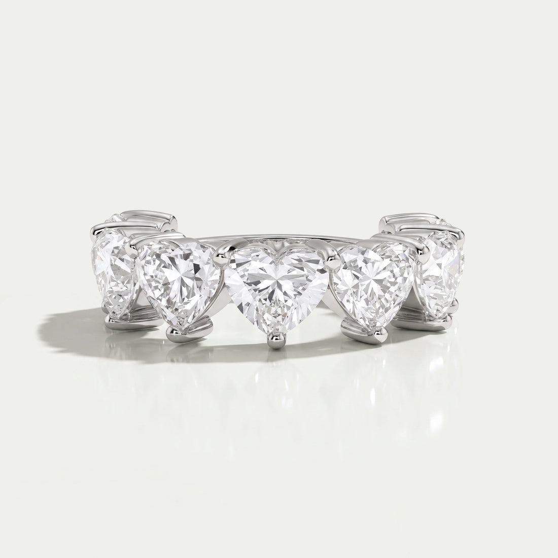 Heart Cut Lab Grown Diamond Five Stone Ring Rings