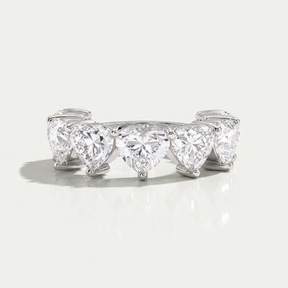 Heart Cut Lab Grown Diamond Five Stone Ring Rings