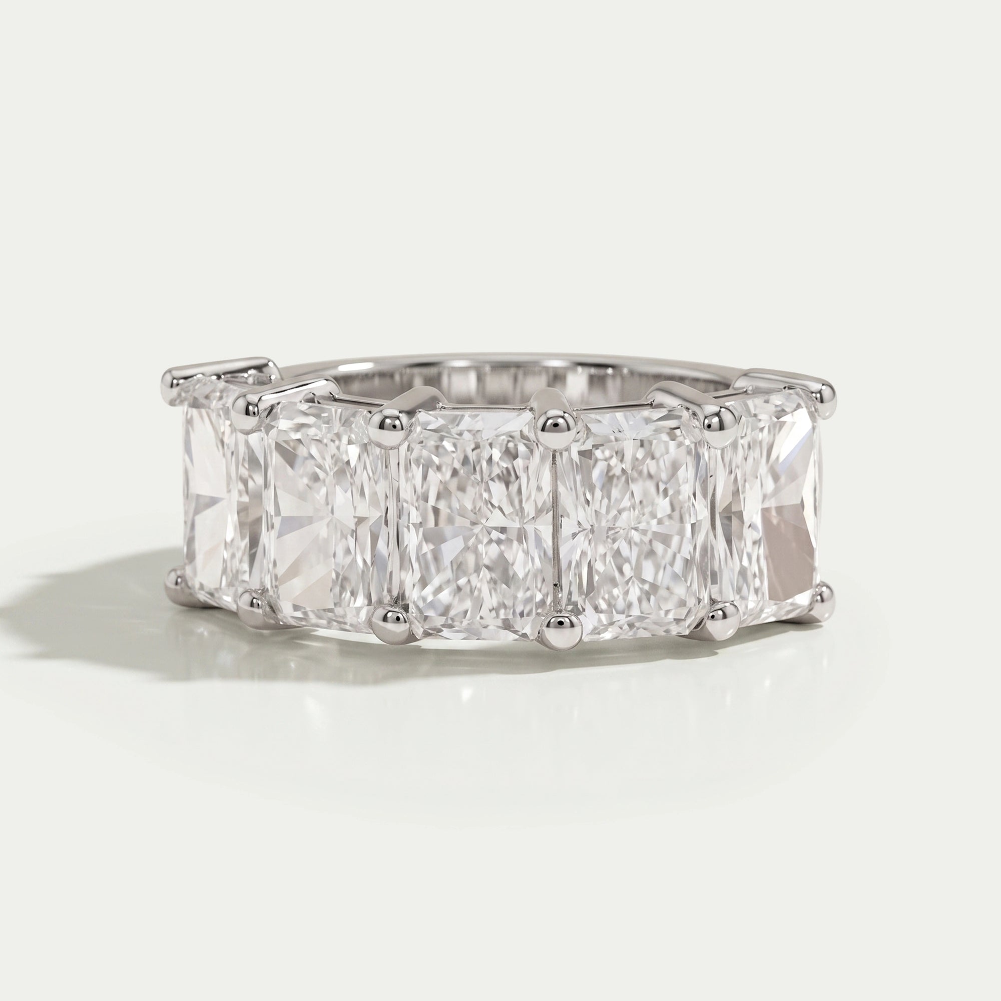 Five Stone Radiant Lab Diamond Wedding Ring Ring