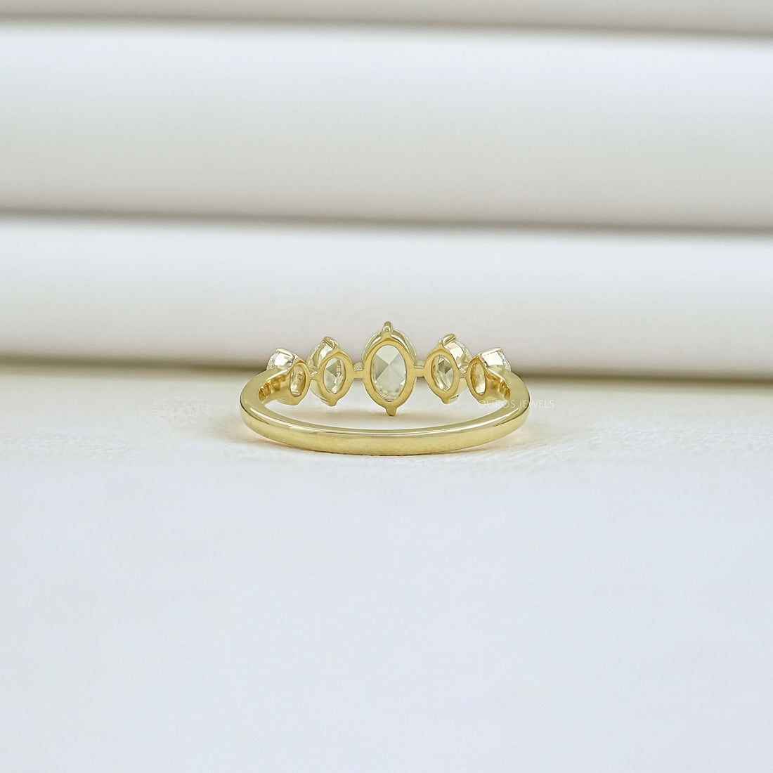 Five Stone Rose Cut Oval Diamond Ring