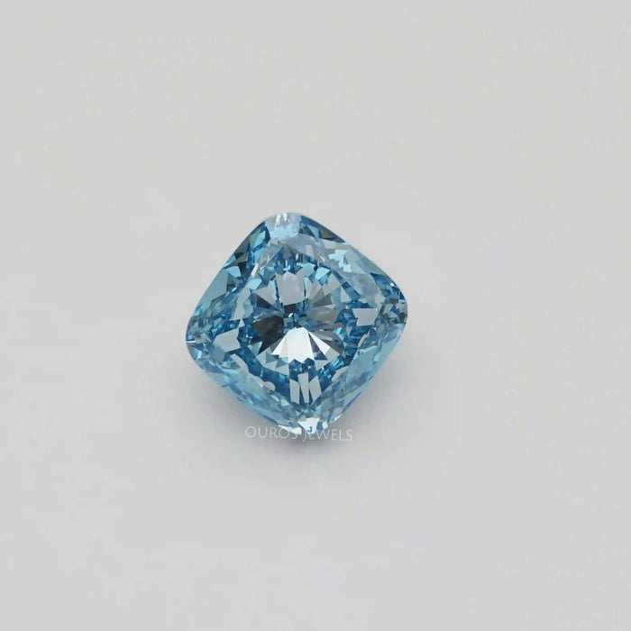 5 carat blue cushion cut diamond  