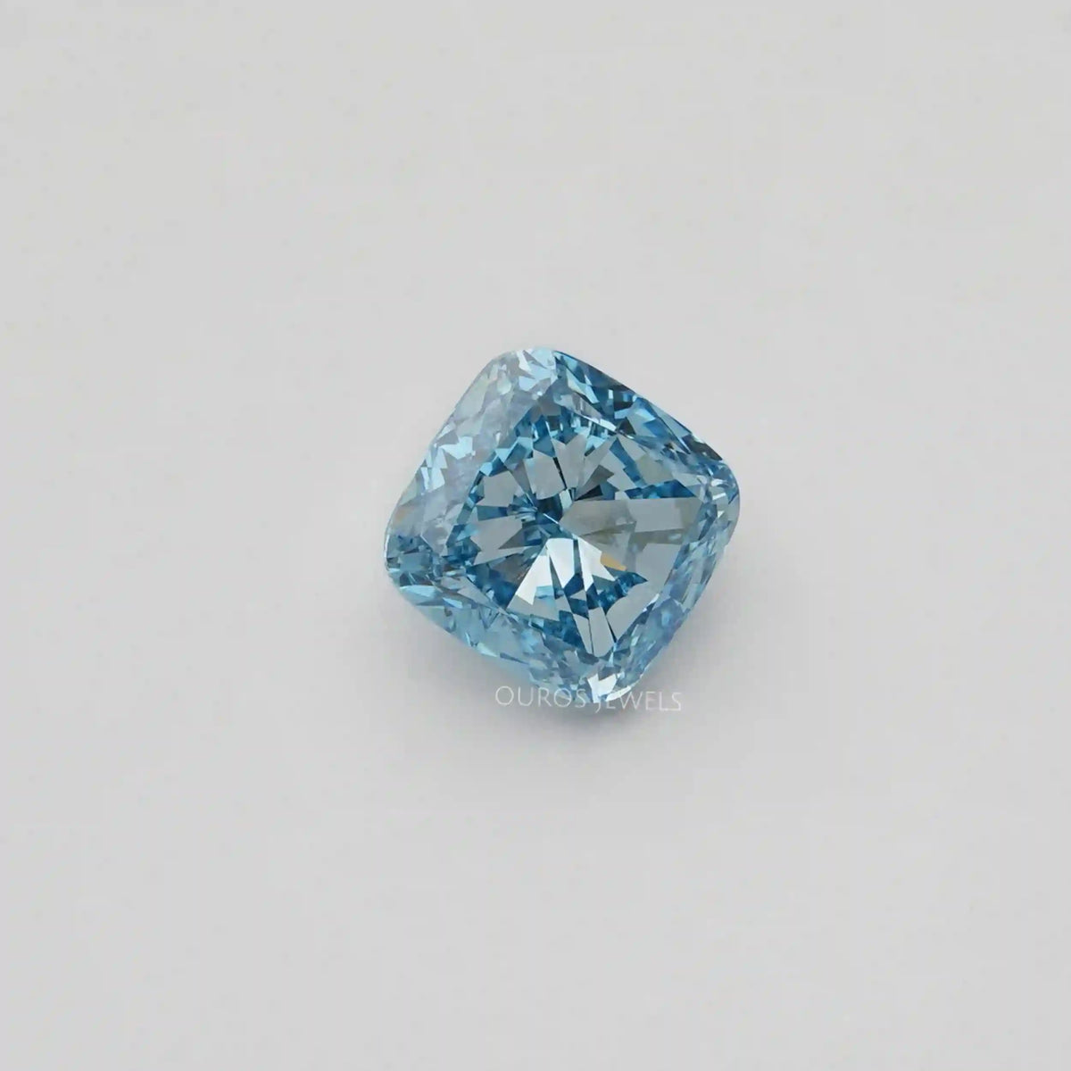 5.00 Carat Blue Cushion Cut Lab Diamond Loose