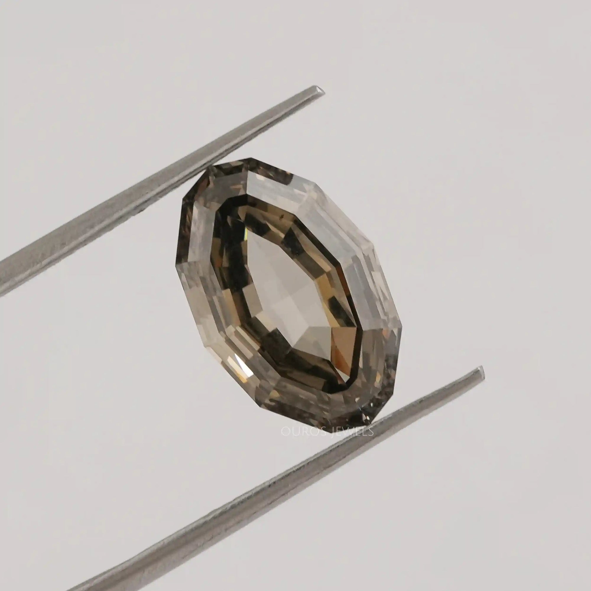 5.20 Carat Grey Oval Step Cut Diamond Loose