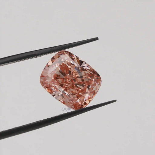 [Vivid Pink Cushion Cut Loose Diamond]-[Ouros Jewels]