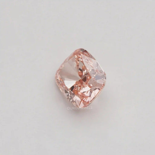 side view of 5.50 carat vivid pink cushion cut lab created diamond loose