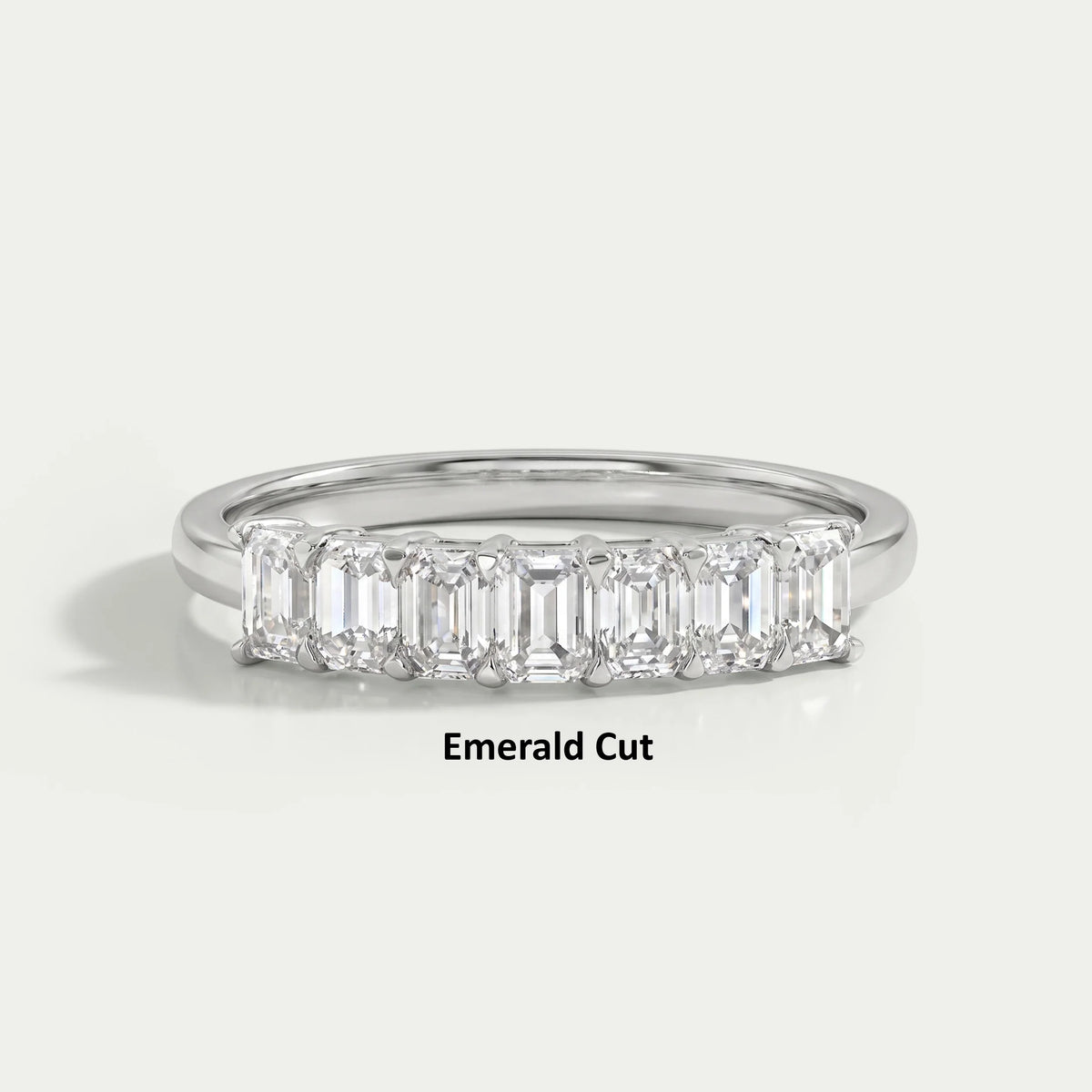Seven Stone Lab Diamond Wedding Band Rings