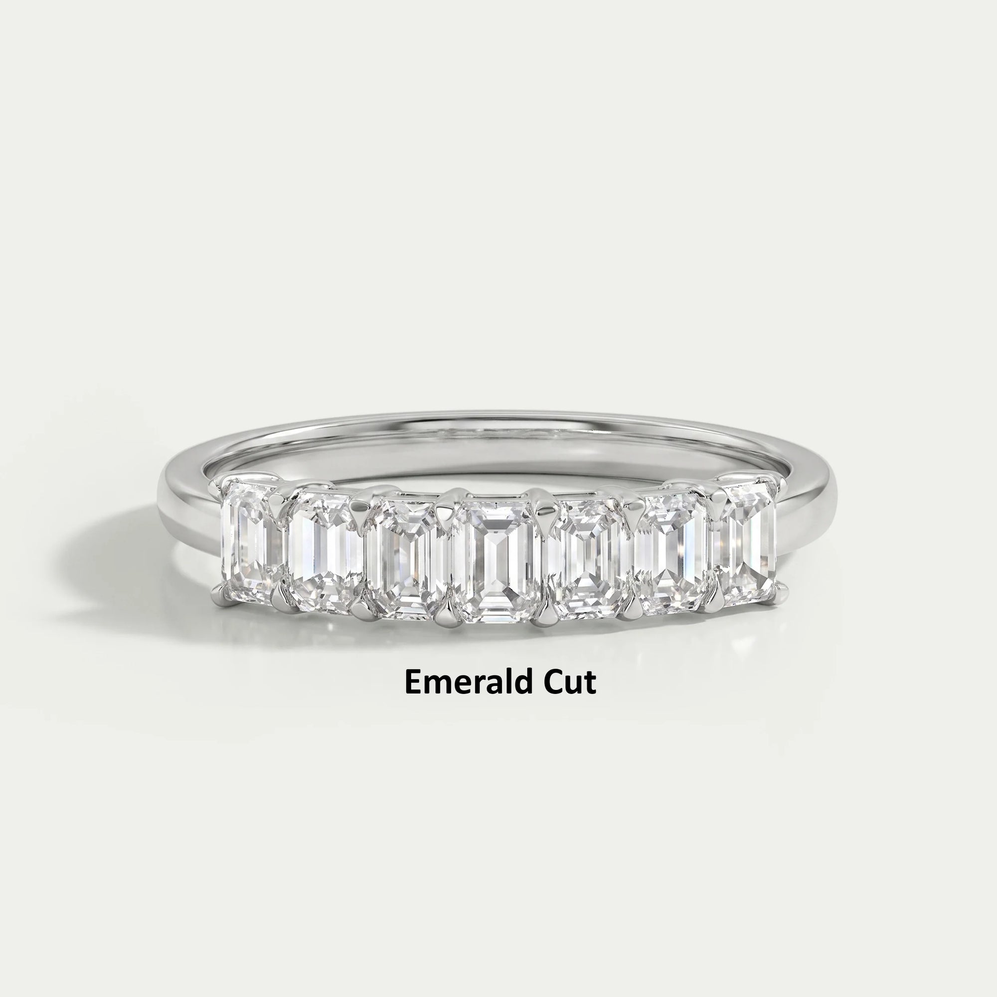 Seven Stone Lab Diamond Wedding Band Rings