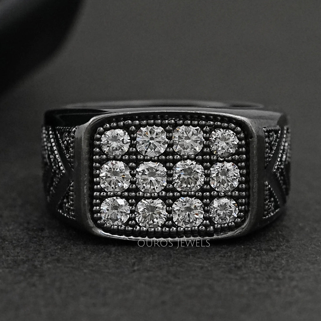 Black Gold Men's Lab Grown Diamond Ring