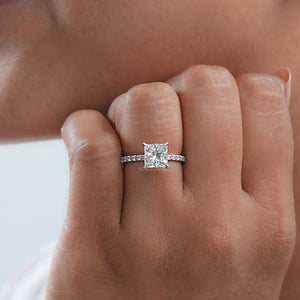 Princess Cut Lab Diamond Solitaire Engagement Ring