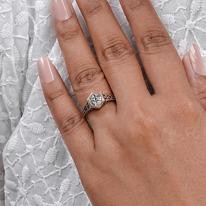 Vintage Old European Round Cut Art Deco Engagement Ring