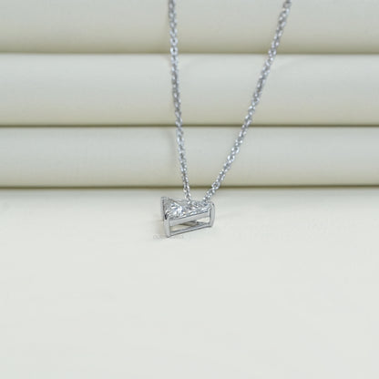 Triangle Cut Lab Diamond Solitaire Pendant Necklaces