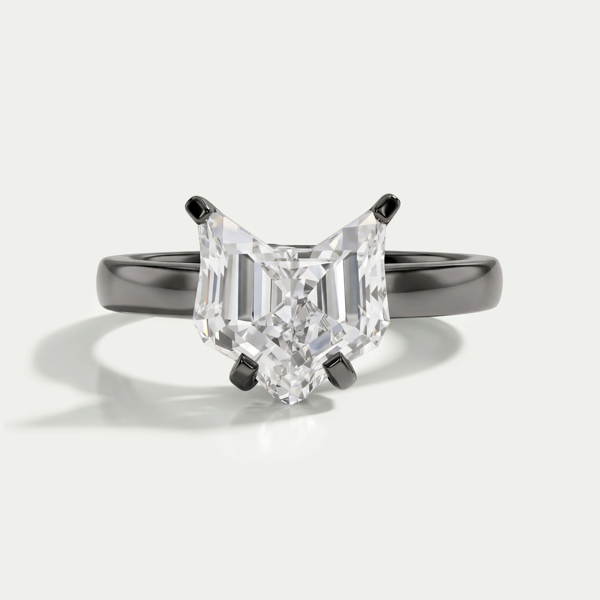 Antique Cat Face Cut Diamond Solitaire Ring