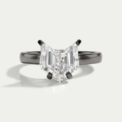 Antique Cat Face Cut Diamond Solitaire Ring