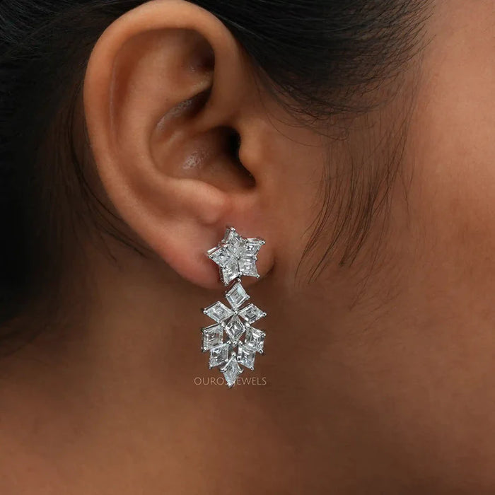 [Lonzenge Cut Diamond Earrings]-[Ouros Jewels]