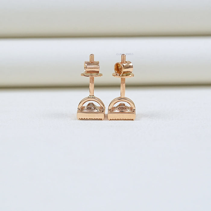 Mordern French Cut Lab Created Diamond Earrings