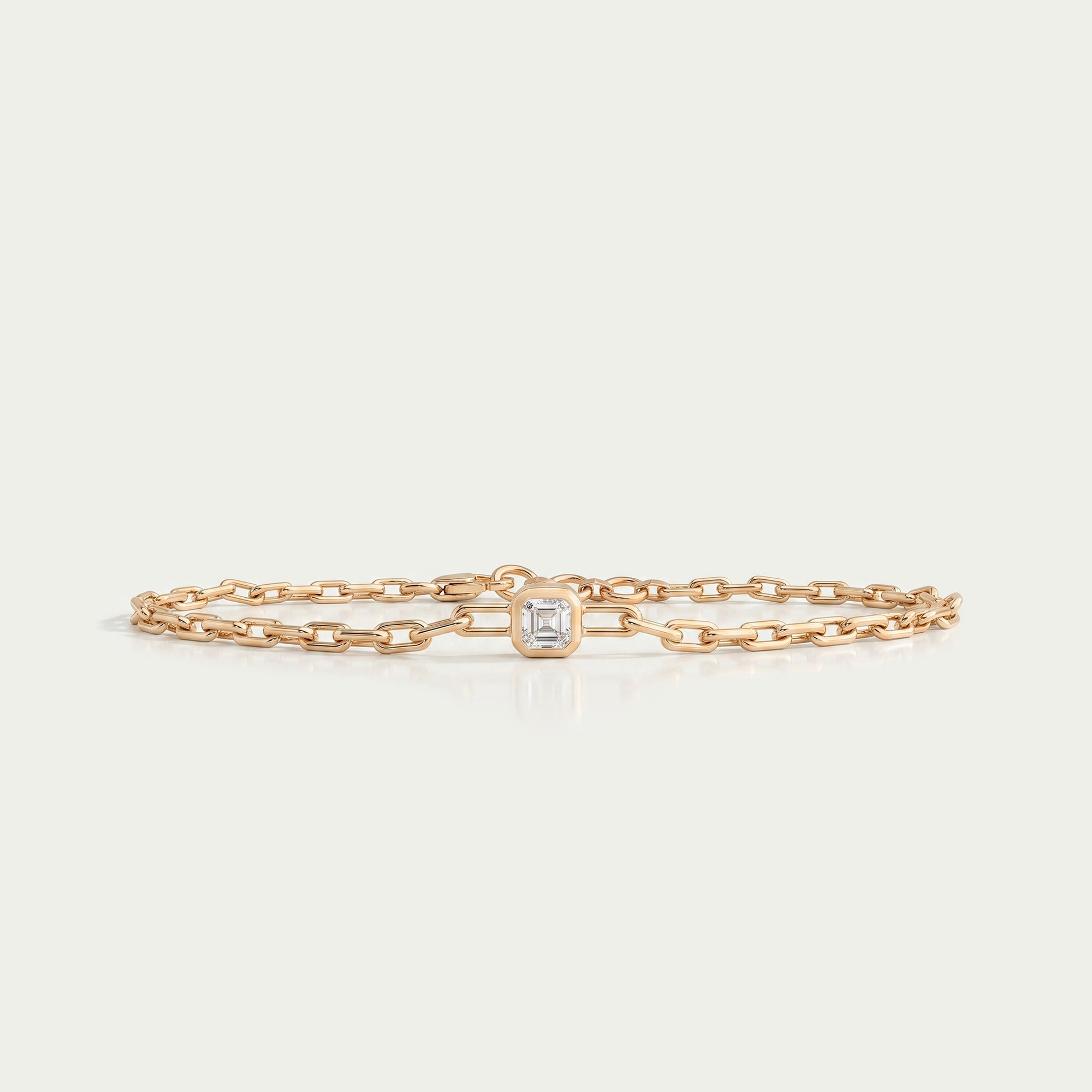 Asscher Cut Lab Made Diamond Bezel Bracelet