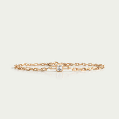 Asscher Cut Lab Made Diamond Bezel Bracelet