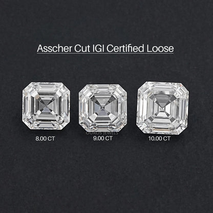 Certified Asscher Cut Lab Grown Diamond Loose
