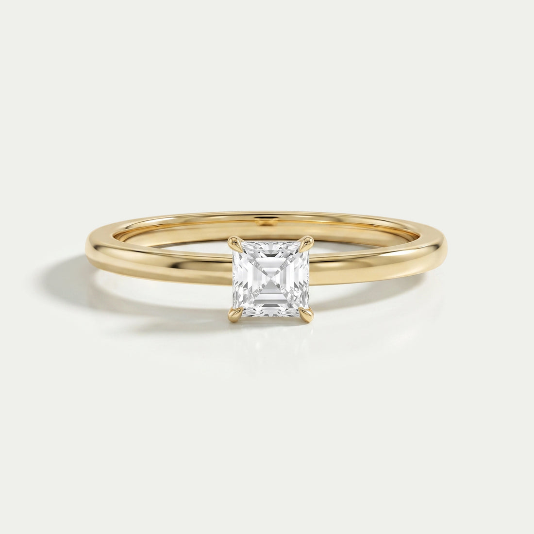 Asscher Cut Solitaire Diamond Promise Ring
