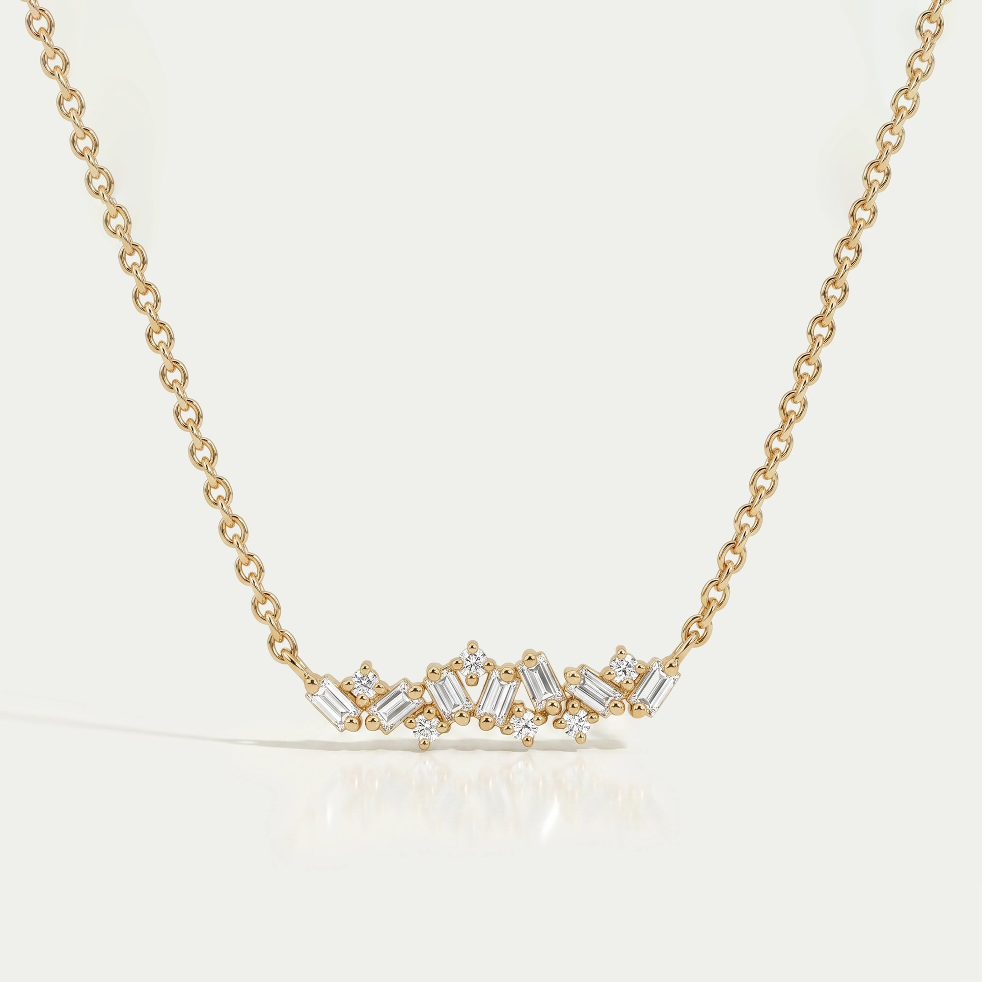 Baguette And Round Lab Diamond Pendant