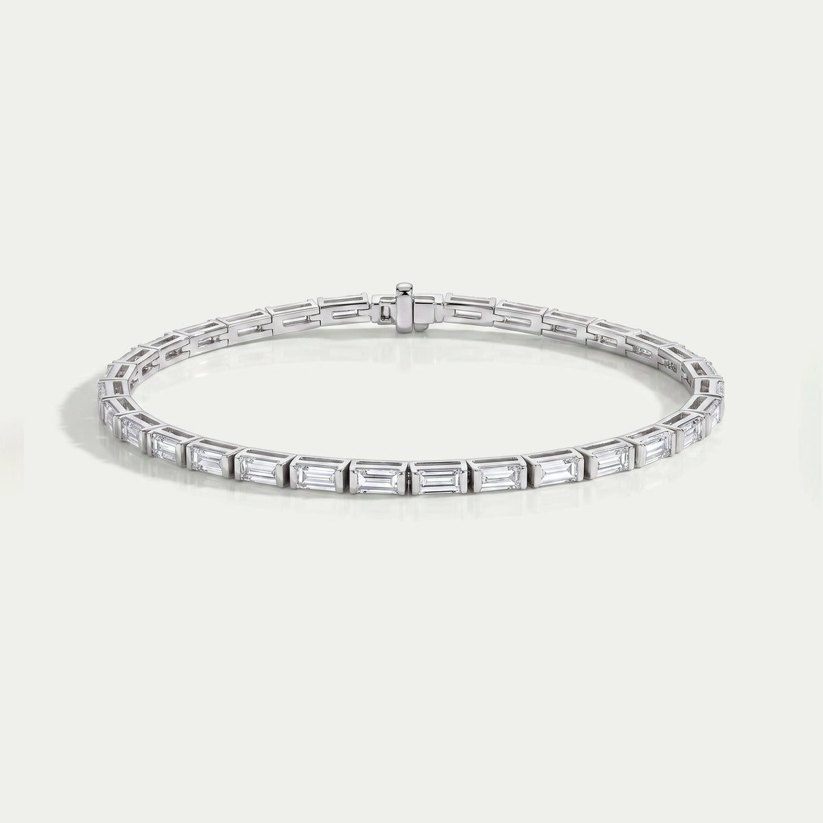 Baguette Cut Half Bezel Set Bracelet