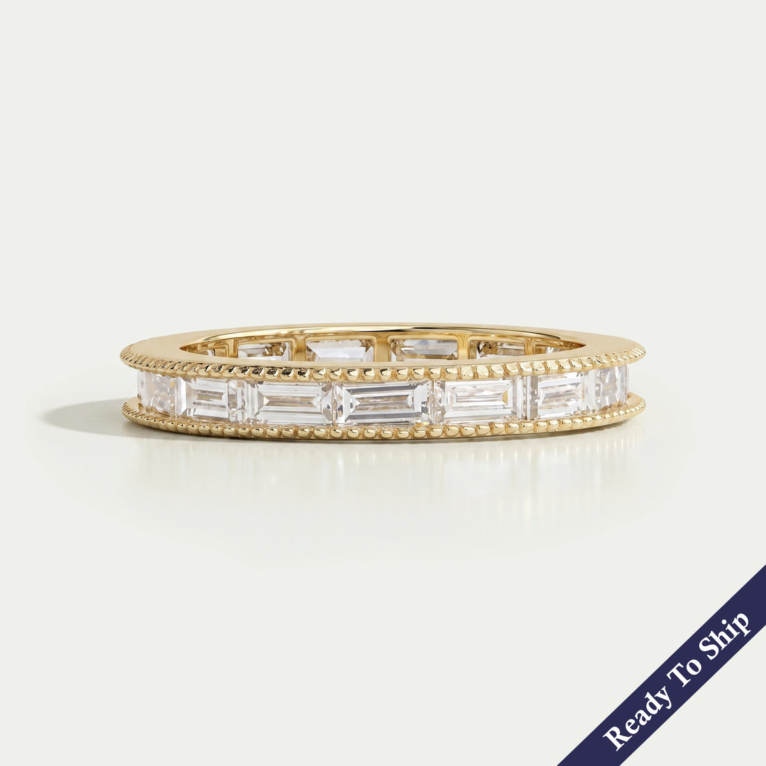 Baguette Cut Lab Grown Diamond Full Eternity Wedding Band