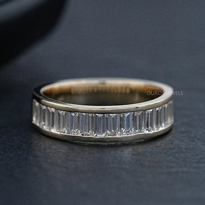 Baguette Diamond Mens Wedding Band Ring
