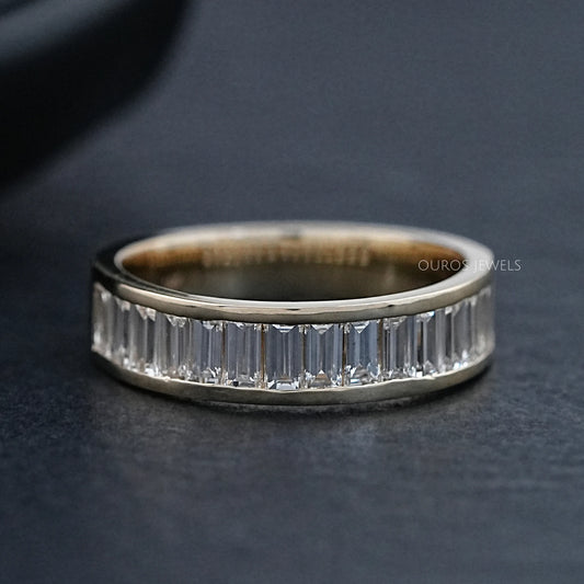 Baguette Diamond Mens Wedding Band Ring