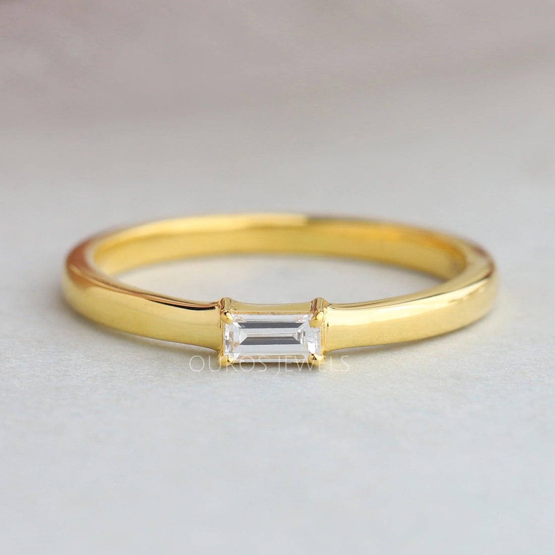 Baguette Cut East West Solitaire Ring