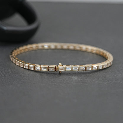 Straight Baguette Cut Channel Set Tennis Bracelet Bracelet