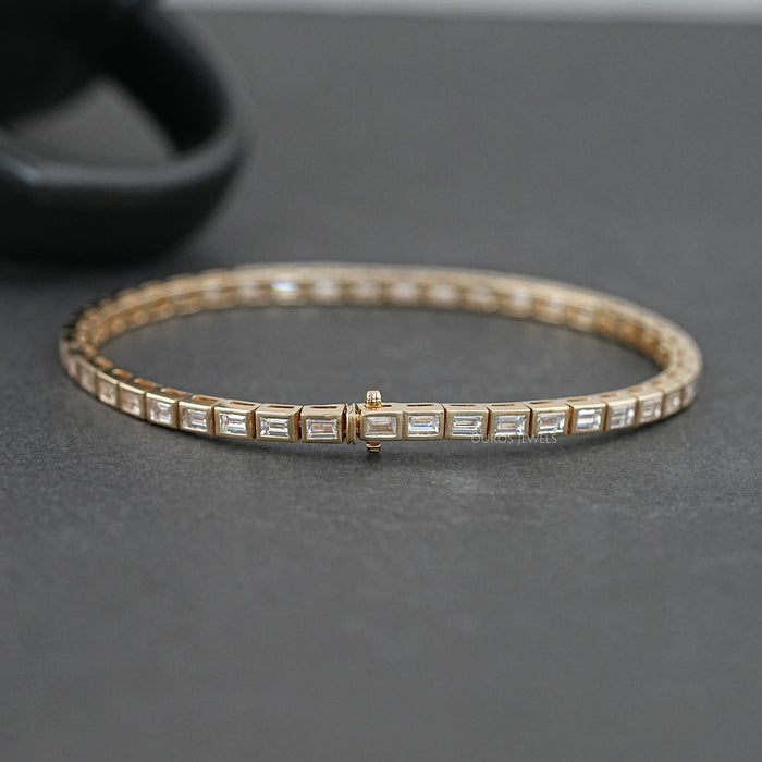 Straight Baguette Cut Channel Set Tennis Bracelet